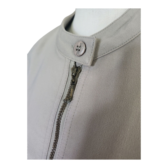 Line Up Light Gray Golf Embroidered Moto Vest | Zip Front Sleeveless | Size S - Picture 3 of 13